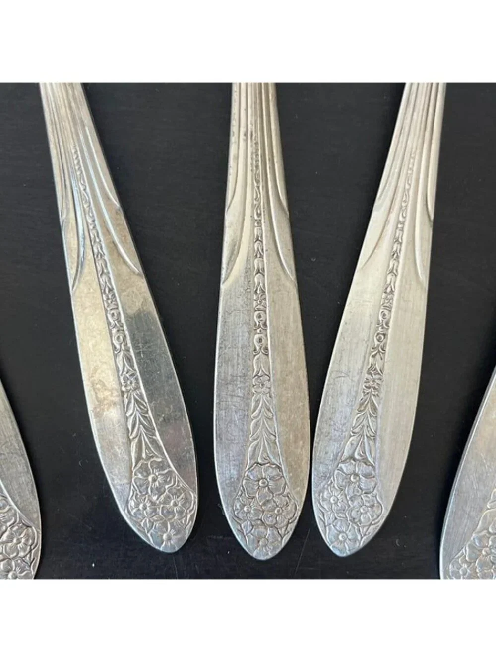 National Silver PRINCESS ROYAL Serving Spoons Fork Butter Knife Vtg Silverplate